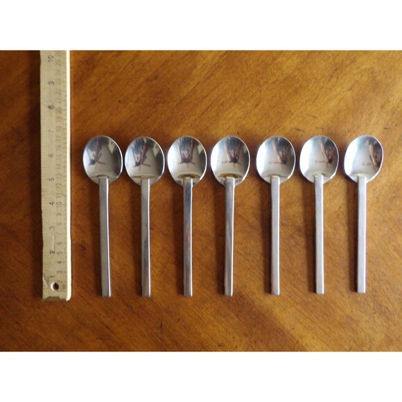 Lot 7x Teaspoon Boda Nova STOCKHOLM Stainless 18-8 Korea Flatware MCM 6.6